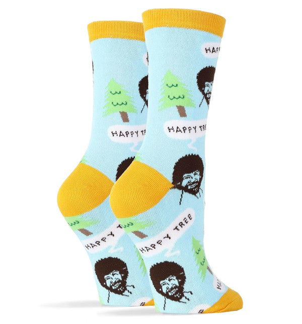Bob Ross Happy Tree - Funny Socks