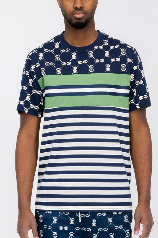 Men's Chain Link Print Short Sleeve Tee