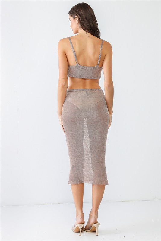Mesh Cut-Out Sheer Midi Dress Tasha Apparel