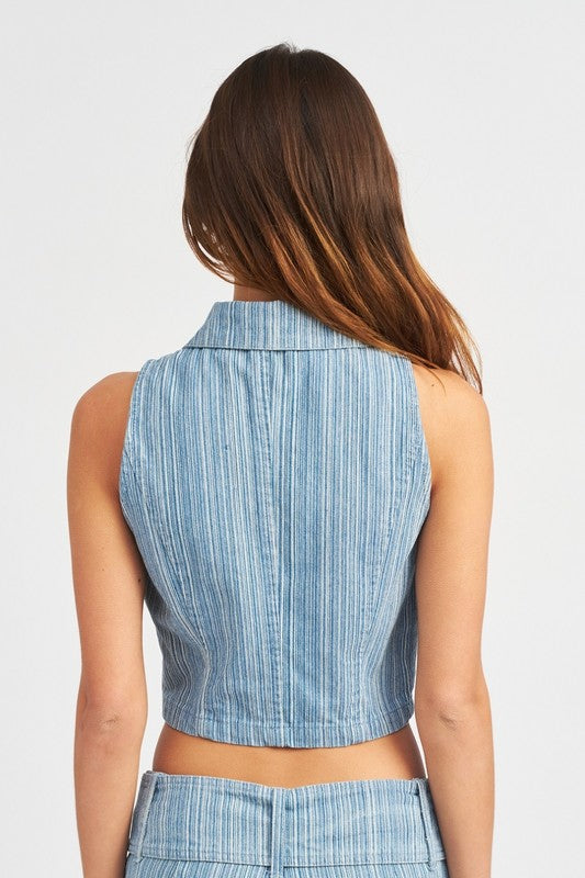 Sleeveless Zip Up Top