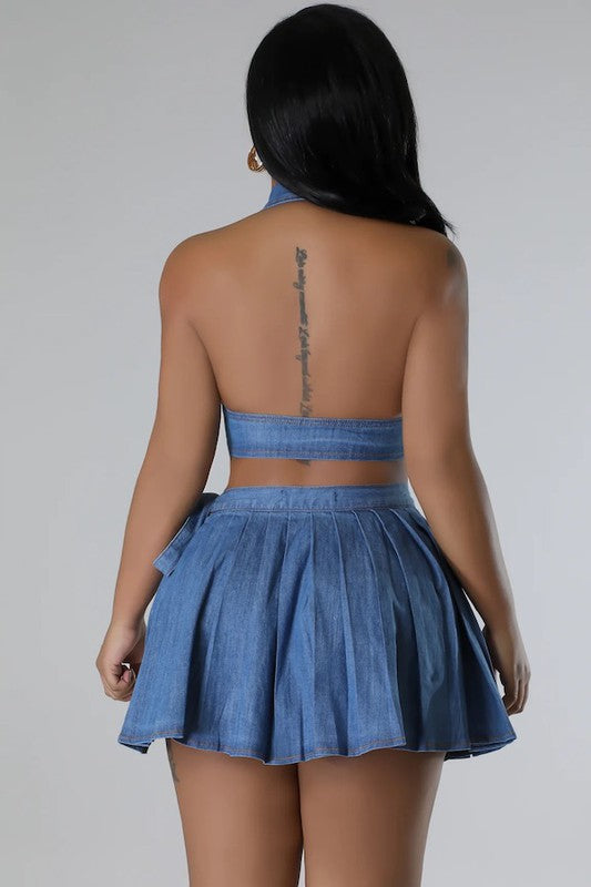 Jade Denim Set in Medium Blue