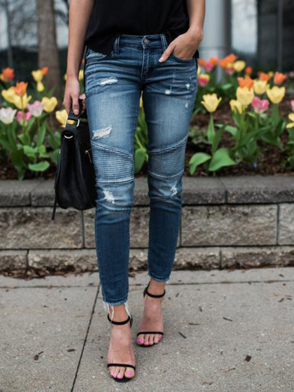 Biker V2 Ripped Moto Skinny Jeans kakaclo