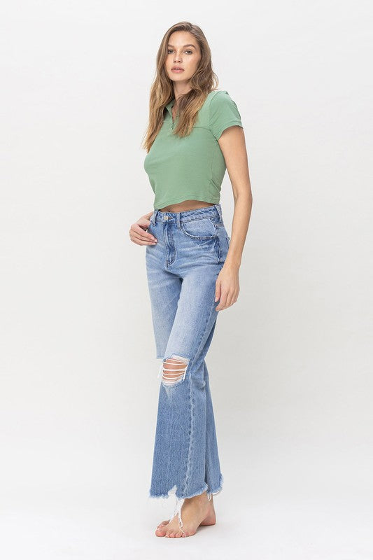 90's Vintage Super High Rise Flare Jeans