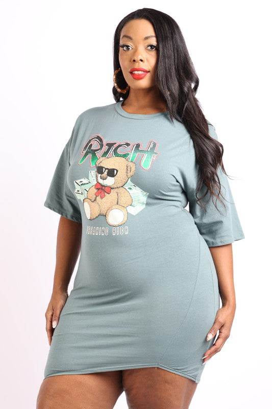 Rich Bear Printed T-Shirt Dress