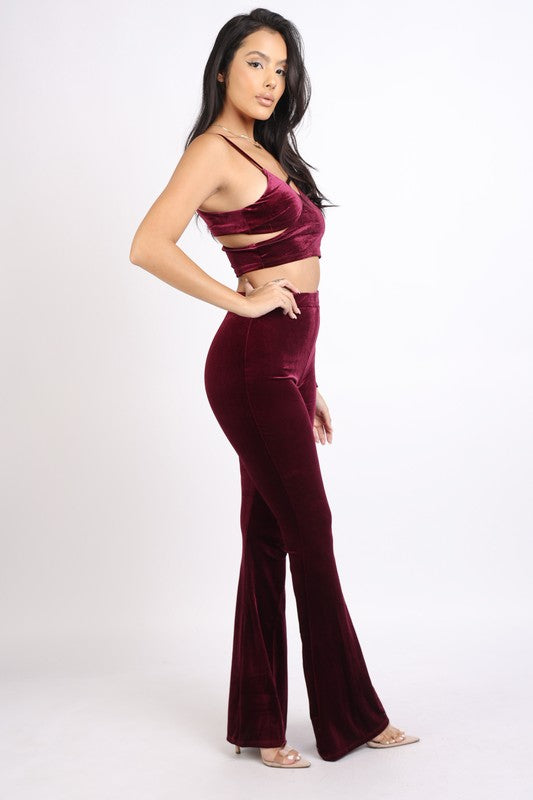 One Shoulder Asymmetric Top and Flare Pants