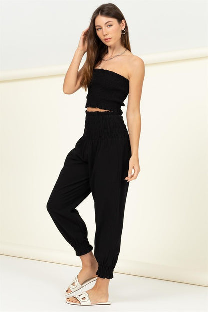 Let Love Smmocked Top & Trouser Set