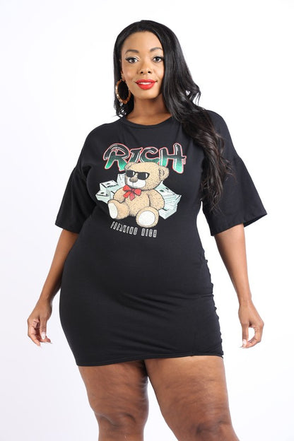 Rich Bear Printed T-Shirt Dress