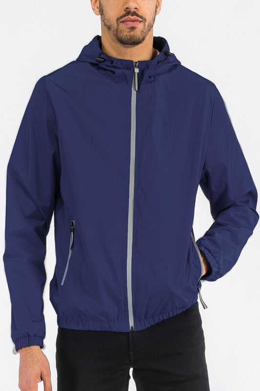 Solid Hoodie Lightweight Windbreaker Jacket