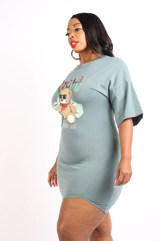 Rich Bear Printed T-Shirt Dress