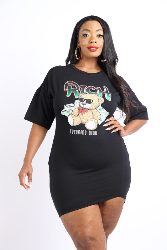 Rich Bear Printed T-Shirt Dress