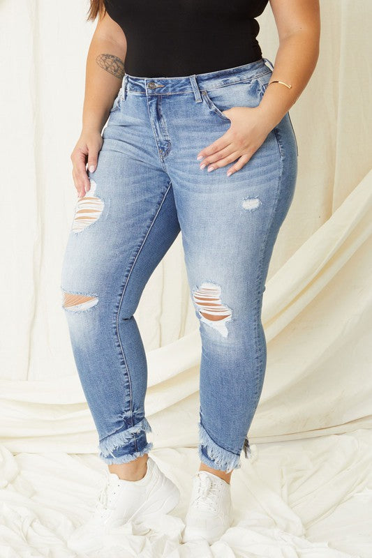 Plus+ Mid Rise Ankle Skinny Jeans