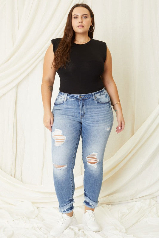 Plus+ Mid Rise Ankle Skinny Jeans