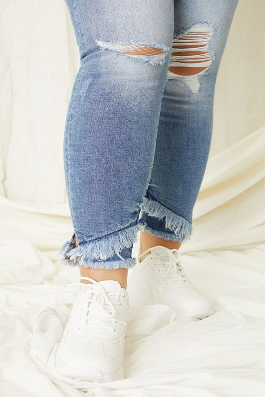 Plus+ Mid Rise Ankle Skinny Jeans