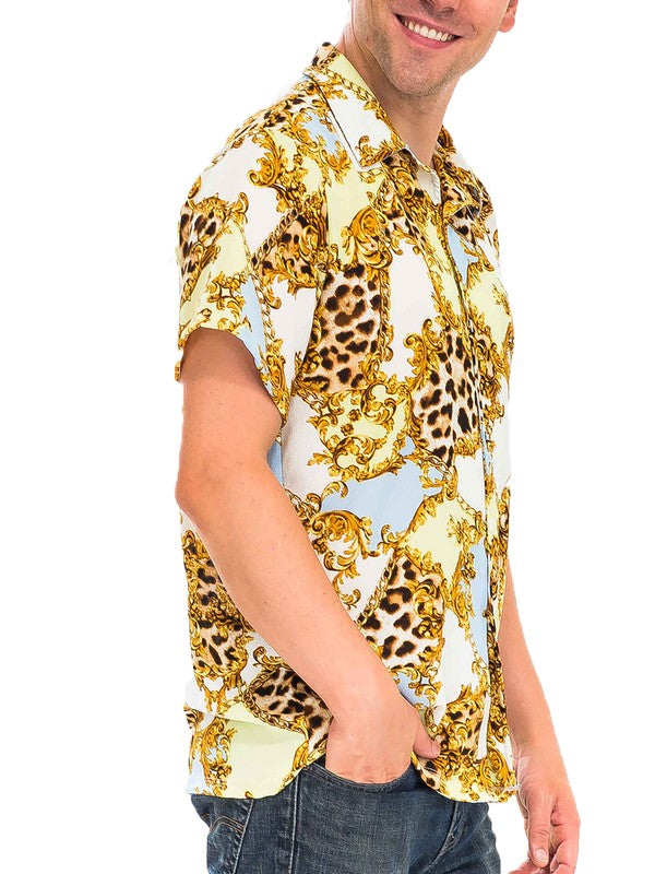 Men's Hidden Cheetah Button Down