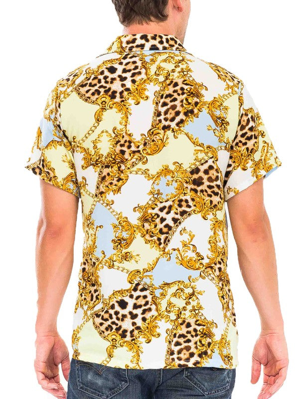 Men's Hidden Cheetah Button Down