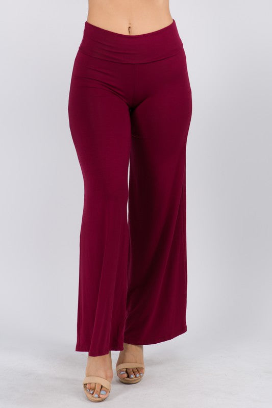 Solid Color High Waist Wide Leg Pants 5Besties