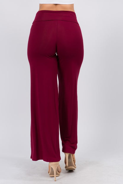 Solid Color High Waist Wide Leg Pants 5Besties