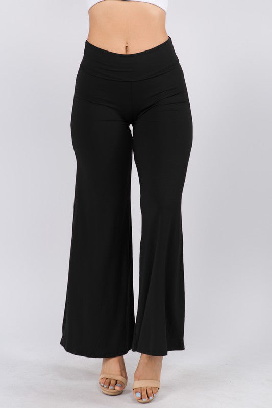 Solid Color High Waist Wide Leg Pants 5Besties