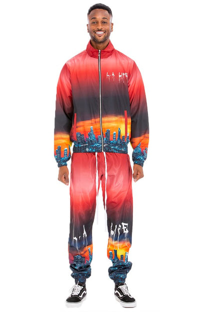 NYC LA Life Print Windbreak Tracksuit