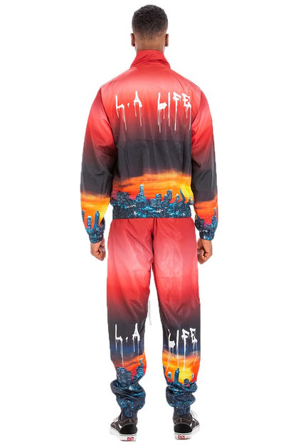 NYC LA Life Print Windbreak Tracksuit