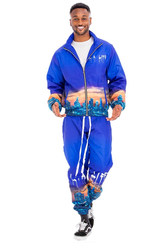 NYC LA Life Print Windbreak Tracksuit