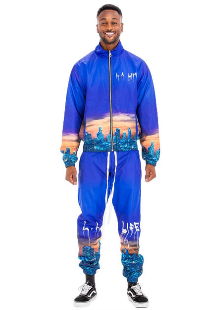 NYC LA Life Print Windbreak Tracksuit