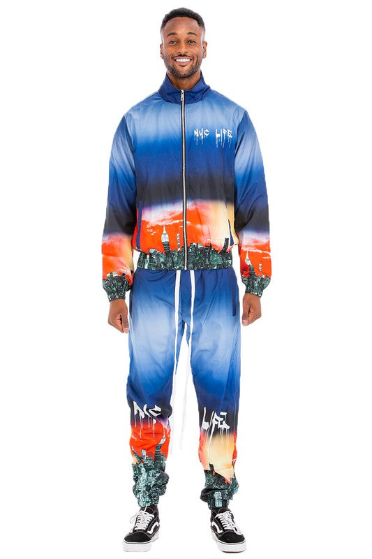 NYC LA Life Print Windbreak Tracksuit