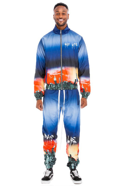 NYC LA Life Print Windbreak Tracksuit