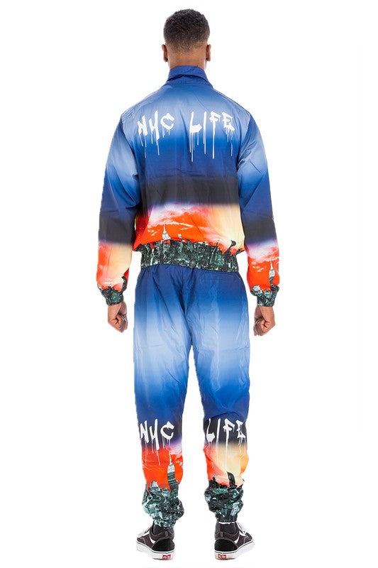 NYC LA Life Print Windbreak Tracksuit