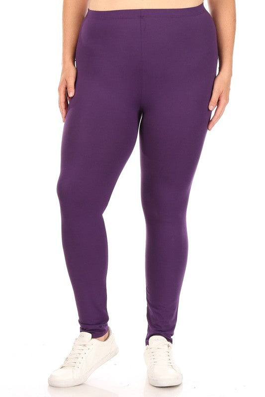 Plus+ Solid High Rise Fitted Leggings