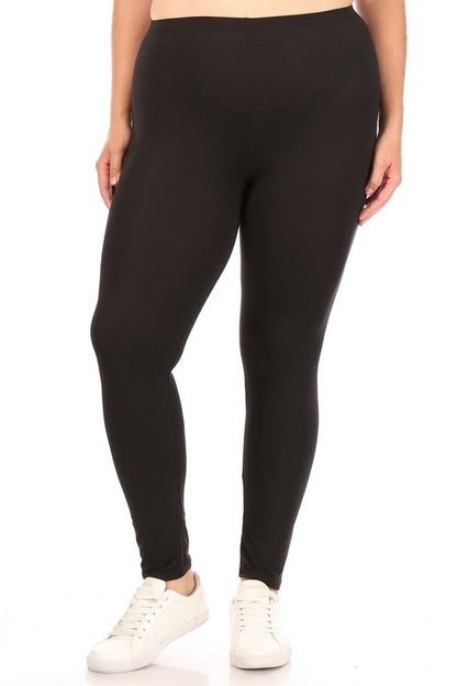 Plus+ Solid High Rise Fitted Leggings