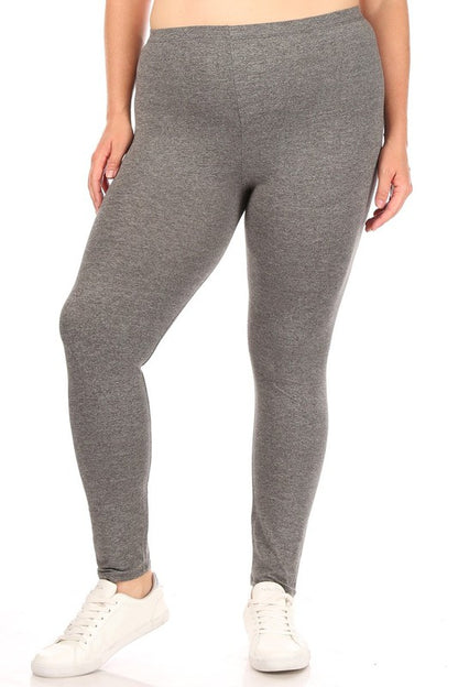 Plus+ Solid High Rise Fitted Leggings