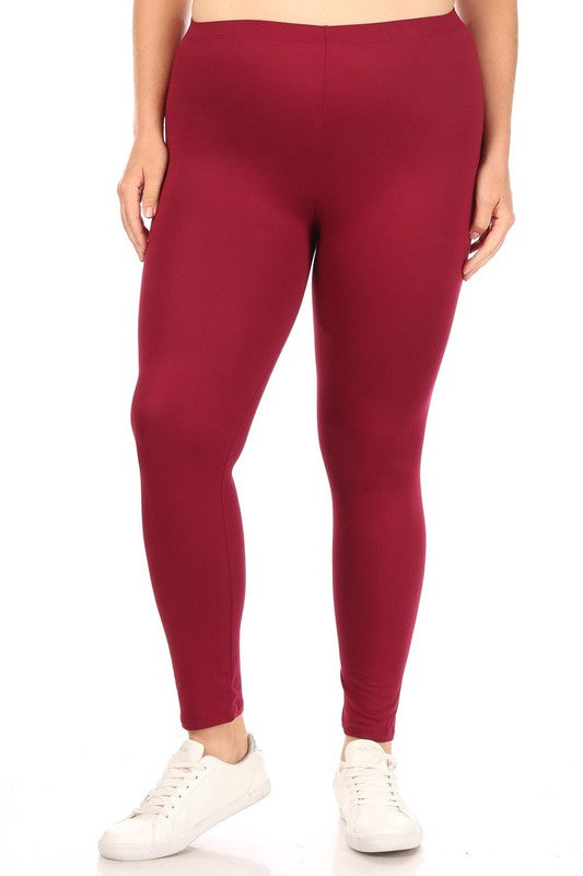 Plus+ Solid High Rise Fitted Leggings