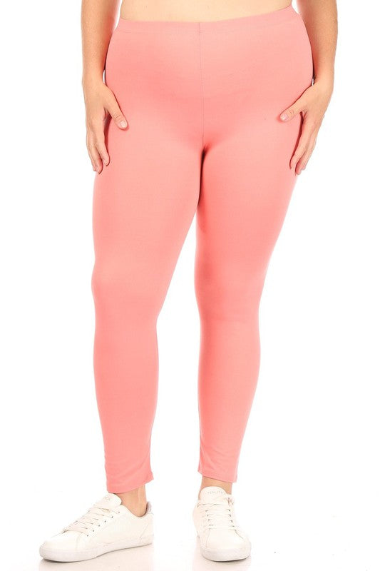 Plus+ Solid High Rise Fitted Leggings