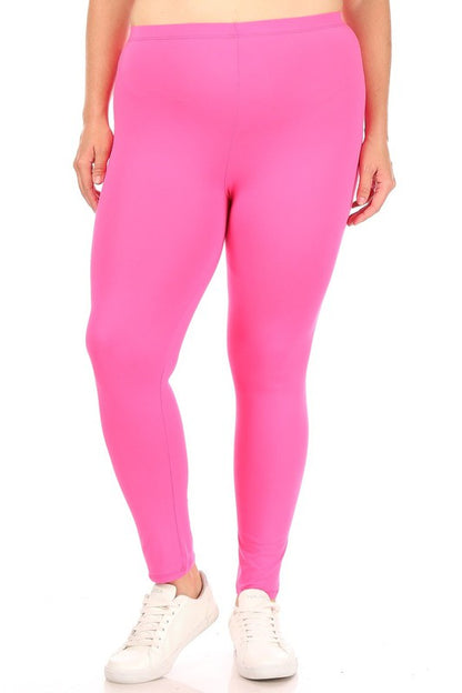 Plus+ Solid High Rise Fitted Leggings