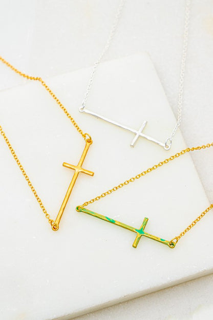 Sideway Cross Necklace LA3accessories