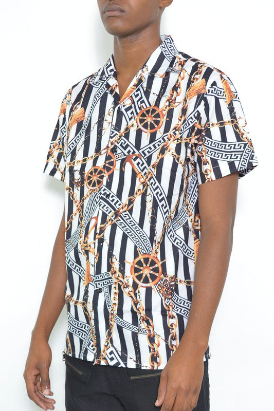 Men's Short Sleeve Button Down Collared Shirt