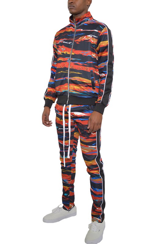 Men's Printed Full Zip Tracksuit