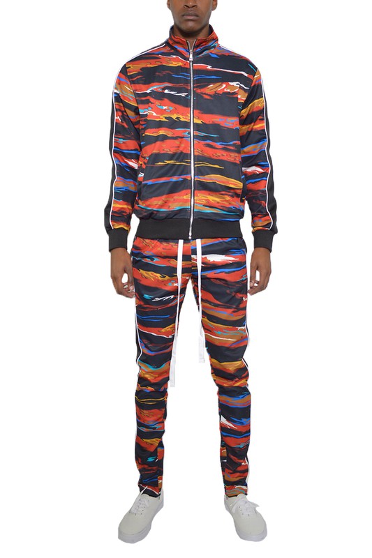 Men's Printed Full Zip Tracksuit