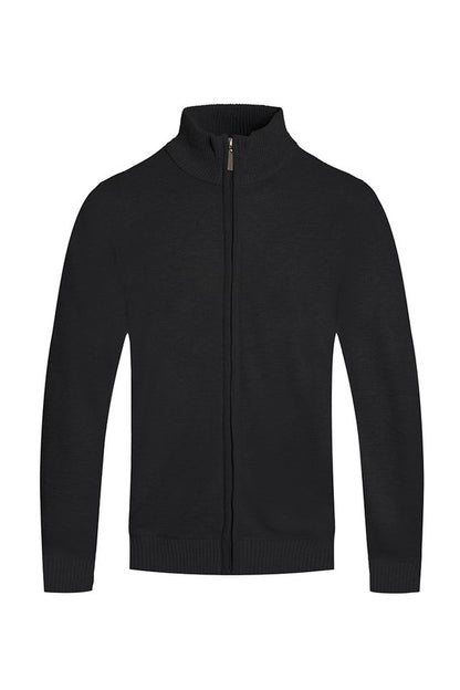 Weiv Men's Solid Full Zip Sweater