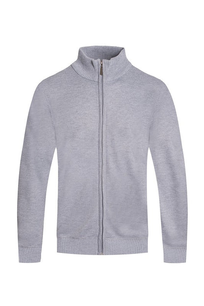 Weiv Men's Solid Full Zip Sweater