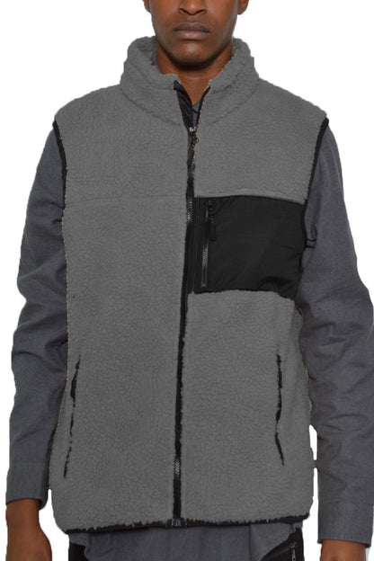 Men's Padded Sherpa Fleece Vest