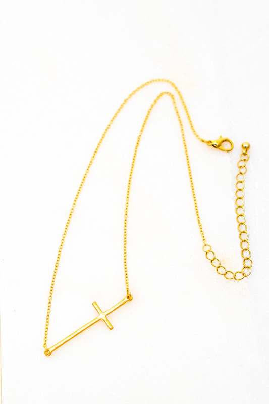 Sideway Cross Necklace LA3accessories