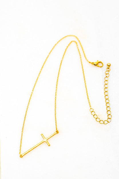 Sideway Cross Necklace LA3accessories