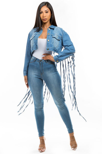 Tassel Detail Denim Jacket