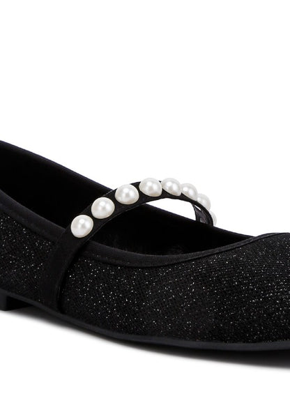 Sassie Pearl Embellished Ballerina Flats