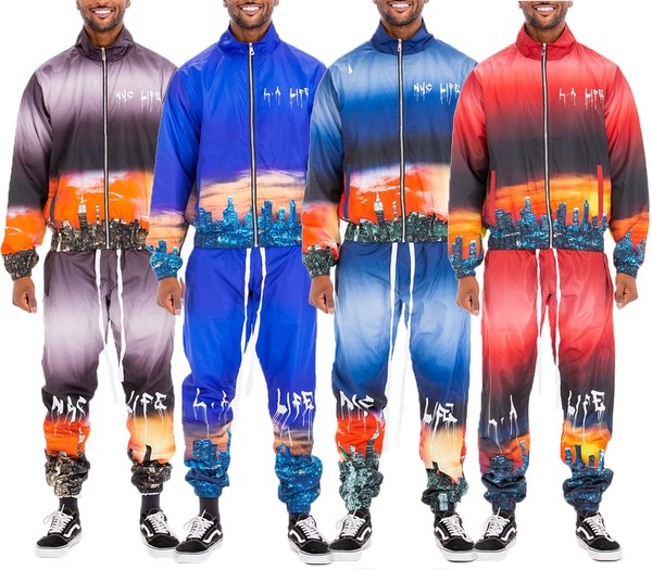 NYC LA Life Print Windbreak Tracksuit