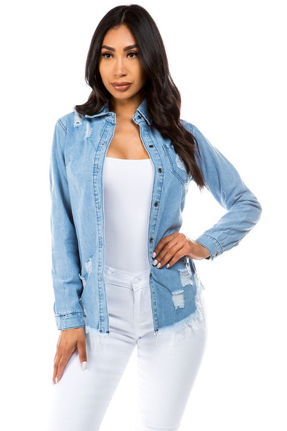 Denim Jean Shirt Jacket