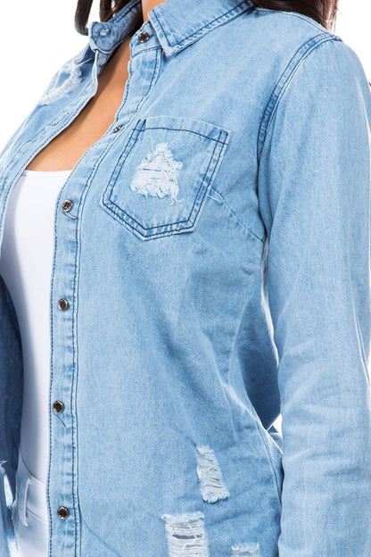 Denim Jean Shirt Jacket