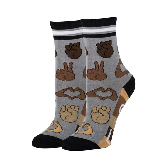 One Love - Women's Emoji Cotton Crew Socks